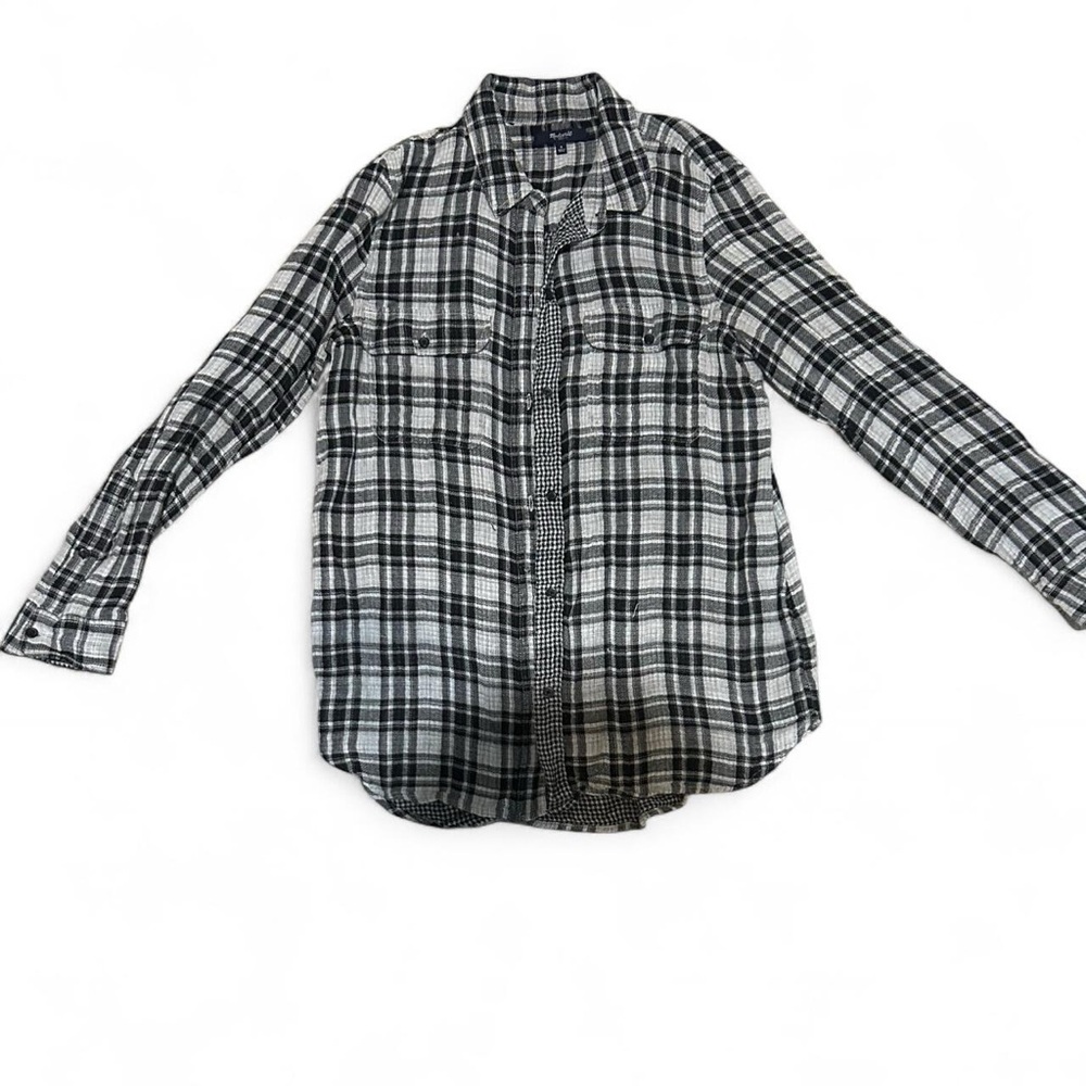Madewell Black and White‎ Casual Button Down Top - Picture 2 of 3